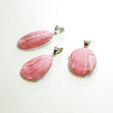 SS Assorted Rhodochrosite Bezel Pendants