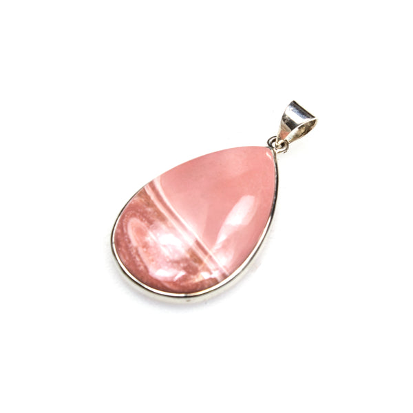 SS Rhodochrosite Pear Cabochon Pendant