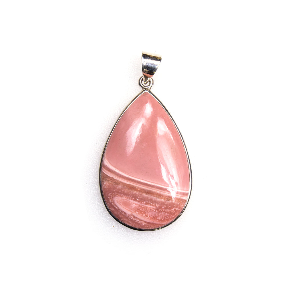 SS Rhodochrosite Pear Cabochon Pendant
