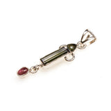 SS Small Green & Pink Tourmaline Pendant