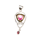 SS Watermelon Tourmaline Filigree Pendant