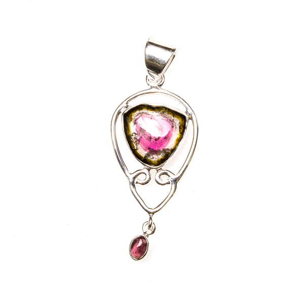 SS Watermelon Tourmaline Filigree Pendant