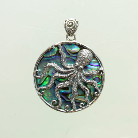 SS Small Abalone Jellyfish Rectangle Pendant