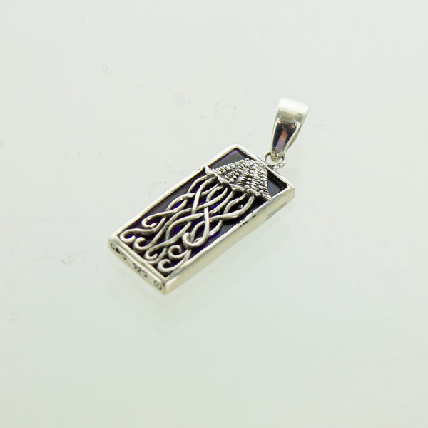 SS Small Abalone Jellyfish Rectangle Pendant