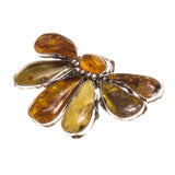 SS Large Amber Flower Pendant