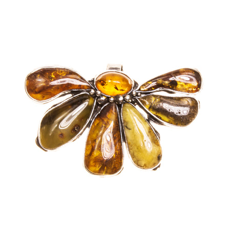 SS Amber Large Flower Pendant