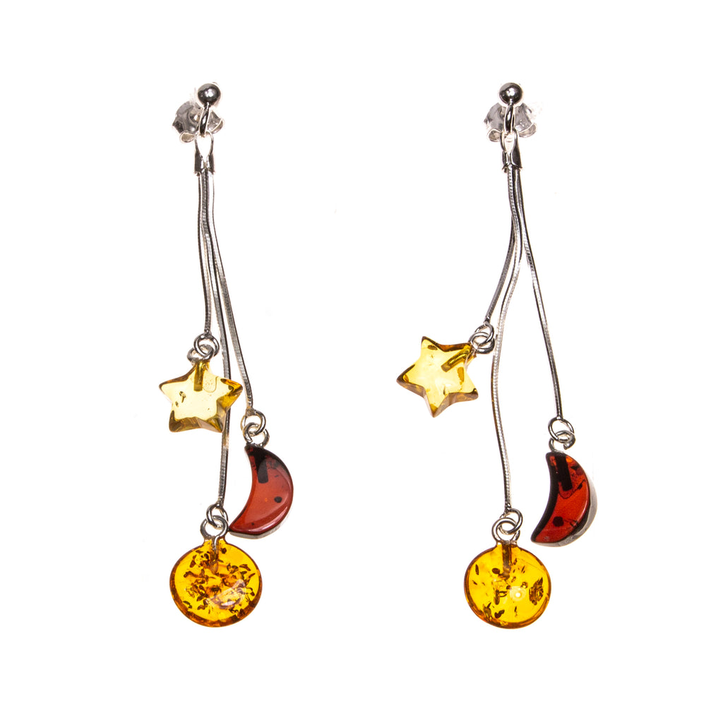 SS Amber Constellation Dangle Earrings