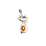 SS Amber Cat Pendant