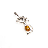 SS Amber Cat Pendant