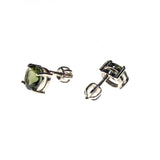 Sterling Silver 7mm Round Moldavite Post Earrings