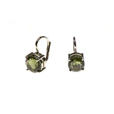 SS Rough Silicon Quartz Pronged Earrings
