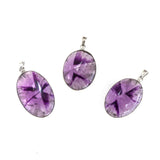 SS Fluorite Oval Cabochon Pendants