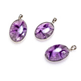 SS Fluorite Oval Cabochon Pendants