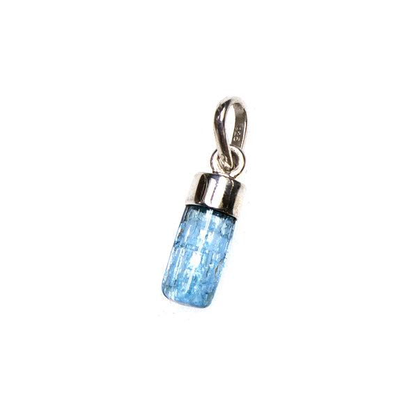 SS Aquamarine Nugget Bar Pendant