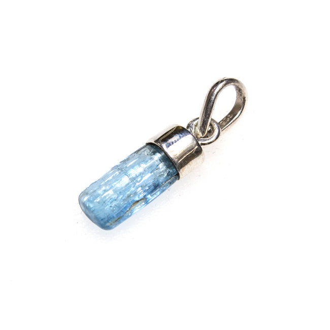 SS Aquamarine Nugget Bar Pendant