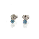 SS 3mm Blue Topaz Studs