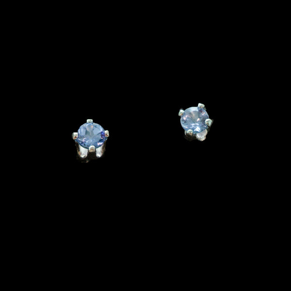 SS 3mm Blue Topaz Studs