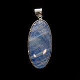 SS Oval Rainbow Moonstone Bezel Pendant