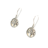 SS & Mother of Pearl Tree of Life Circle Earrings