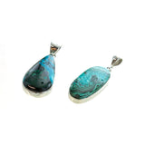 SS Assorted Chrysocolla Bezel Pendants