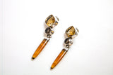 SS Citrine and Montana Agate Dangle Earrings
