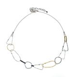 Sterling Silver Vermeil Oxdized Link Necklace