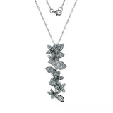 Sterling Silver Cubic Zirconia Leaf Necklace