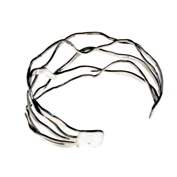 Sterling Silver Wavy Cuff Bracelet