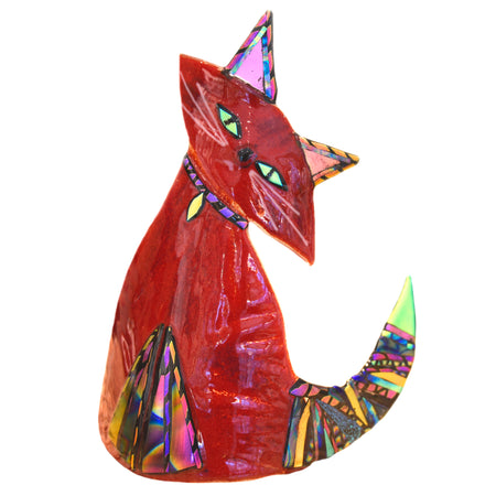 Art Glass Cat Orange Tabby