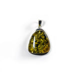 SS Amber Green Triangle Bezel Pendant