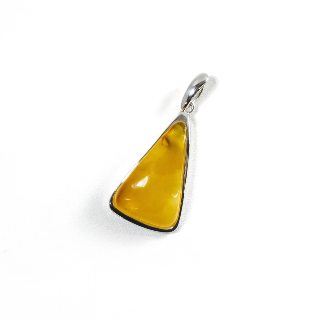 SS Butterscotch Amber Triangle Pendant