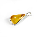 SS Butterscotch Amber Triangle Pendant