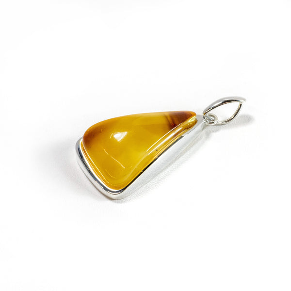 SS Butterscotch Amber Triangle Pendant