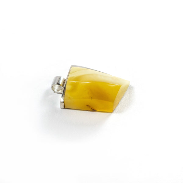 SS Butterscotch Amber Geometric Pendant