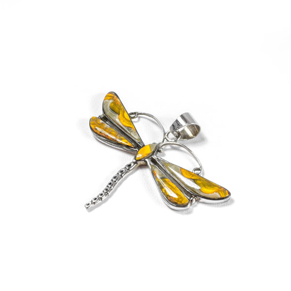 SS Bumblebee Jasper Dragonfly Pendant