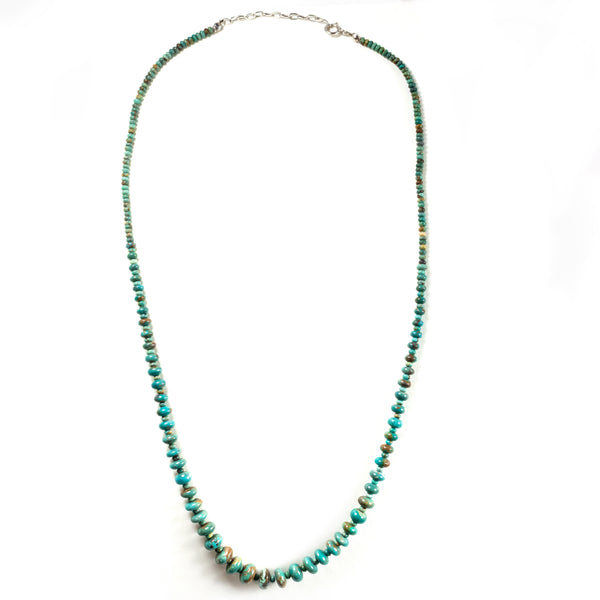 SS Kingman Turquoise Graduated Bead Necklace