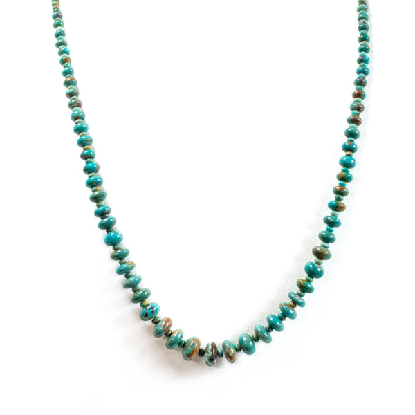 SS Kingman Turquoise Graduated Bead Necklace