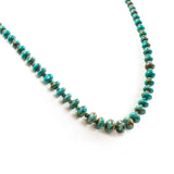 SS Kingman Turquoise Graduated Bead Necklace