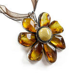 SS Amber Large Flower Necklace