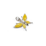 SS Amber Butterfly Pendant