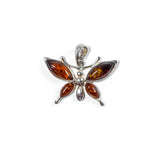 SS Amber Butterfly Pendant