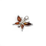 SS Amber Butterfly Pendant