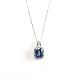 SS Mystic Topaz and CZ Rectangle Necklace