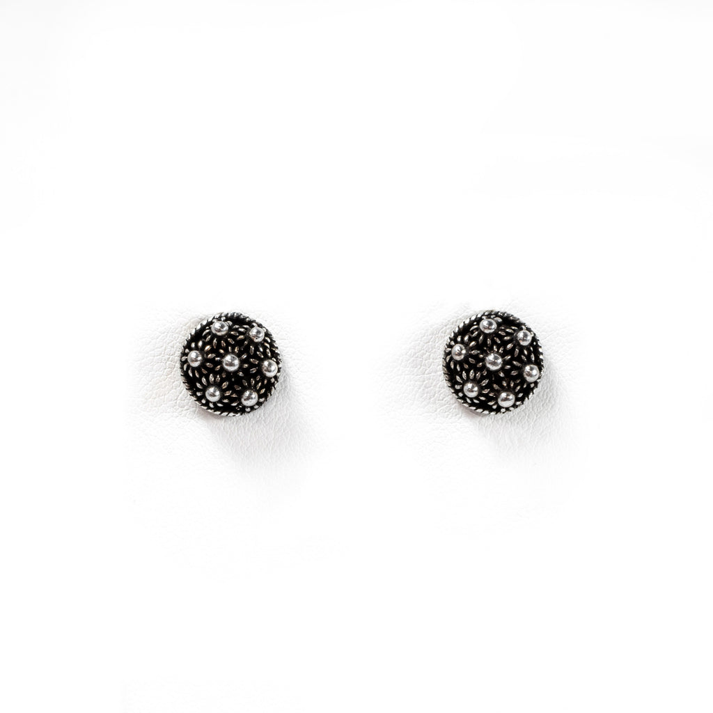 SS Oxidized Flower Bead Studs