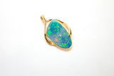 14K Boulder Opal Twist Pendant