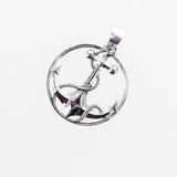SS Anchor Twisted Rope Circle Pendant
