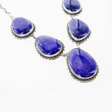 SS Lapis Linked Ovals Necklace