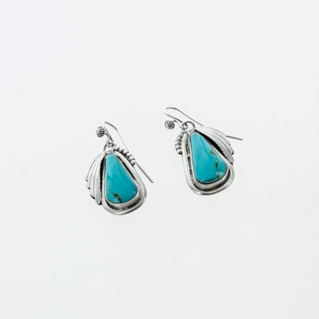 Oxidized Sterling Silver Textured Pear Stone Earrings