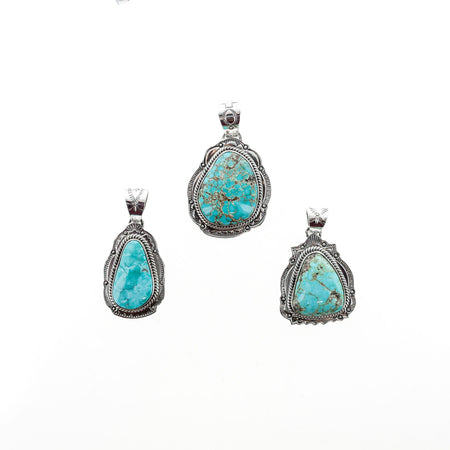 SS Turquoise Handmade Oval Pendant