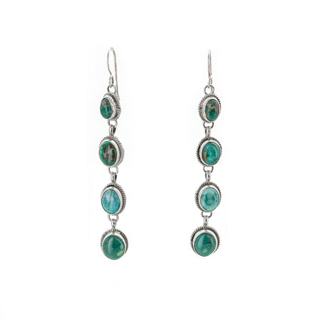 Oxidized Sterling Silver Textured Pear Stone Earrings